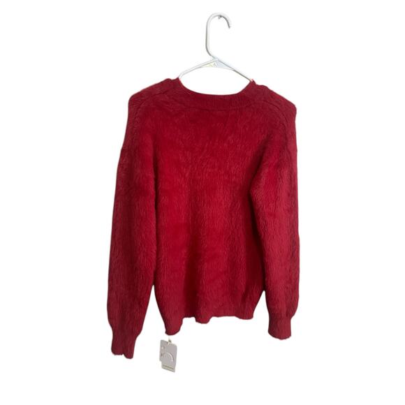 Commense Women's Medium Bright Red Long Sleeve Crew Neck Soft Sweater - Picture 8 of 10
